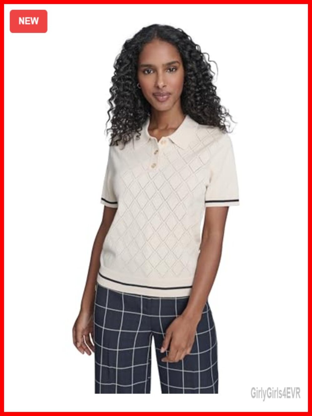 Short Sleeve Johnny Collar Polo Sweater Pullover Casual Luxury